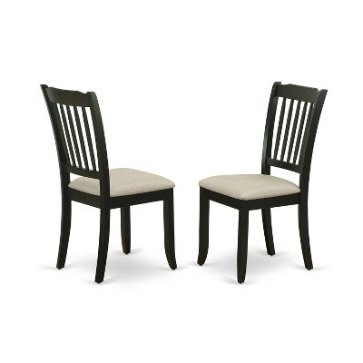 HomeStock Round Dropleaf Dining Set Black Linen Fabric Chairs