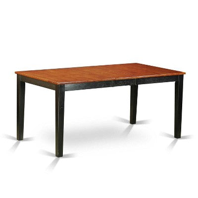 Nordic Dining Set - 6 Piece Kitchen Table & Chair Set - Black Cherry Finish - Rectangle Table with Bench