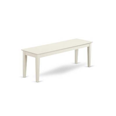 HomeStock Belmont 6PC Rectangular 60 inch Table and 4 vertical slatted Chairs plus 1 bench, Linen White