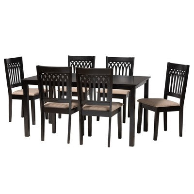 Baxton Studio Genesis Modern Fabric Wood Dining Set