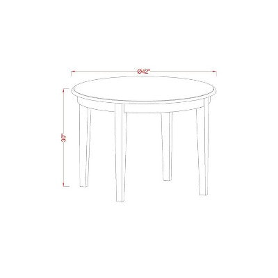 5-Piece Linen white Solid Wood Top-Round Dining Room Set-Seats 4
