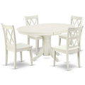 Oval Dining Table Set 5pc - Renaissance Style Table & 4 Chairs - Elegant Dining Room Furniture