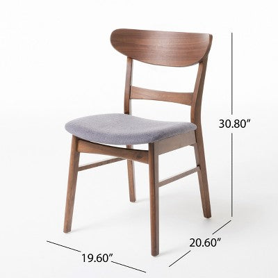 GDFStudio Isador Mid-Century Modern Fabric Upholstered Wood 5 Piece Dining