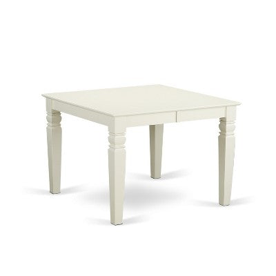 HomeStock Belmont 7 Pc Set With One Weston Table And 6 Wood Seat Chairs, Linen White