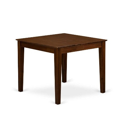 HomeStock 5-Piece Antique Walnut Finish Solid Wood Top - Square Upholstered Dining Room Set - Seats 4
