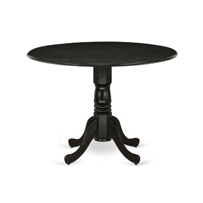 HomeStock Belmont 5-Pc Round Dining Set Included a Kitchen Table & 4 Parson Chairs, Wirebrushed Black Finish