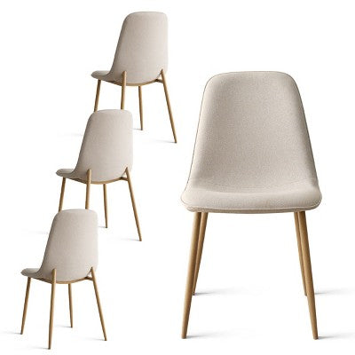 5-Piece Small Dining Table Set for 4, Round Dining Room Set With 4 Upholstered Chairs Oak Legs for Apartment, Indoor Furniture - Panipeachy
