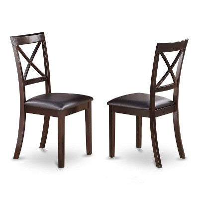 7 Piece Dining Set - Kitchen Table with Pedestal & Faux Leather Chairs - 42x72 Inch