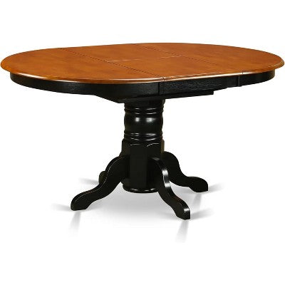HomeStock Belmont 7 Piece, Pedestal Table Base, Oval Dining set, with Armless Chair, Black