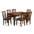 Dining Room Furniture Set 7 Piece Table & Chairs Eclectic Style Mahogany Finish