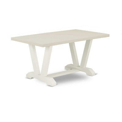 HomeStock 5-Piece Natural Oak Finish Solid Wood Top Dining Table with 4 Parson Chair