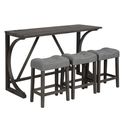 GDFStudio Kittson 4-Piece Bar Table Set with Power Outlet