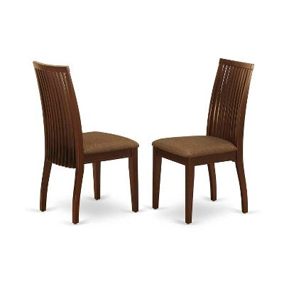 HomeStock 5-Piece Mahogany Finish Solid Wood Top Dining table with 4 Chairs with Slat Back