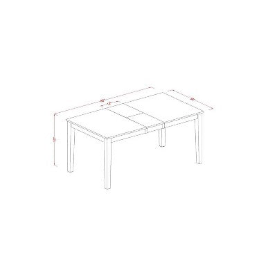 HomeStock 5-Pc Black and Cherry Finish Solid Wood Top - Dining Room Set - Seats 4