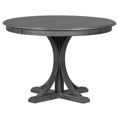 Round Dining Table Set for 4, 5 Pieces Retro Kitchen Table Set with 4 Upholstered Chairs