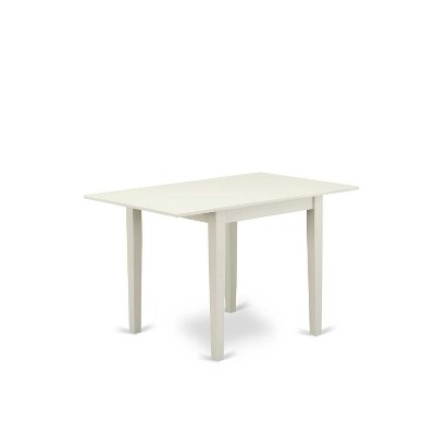 3-Piece Linen White Finish Solid Wood Top Dining Table Set
