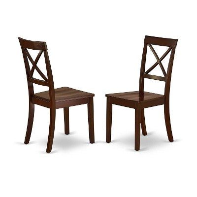HomeStock 3-Piece Mahogany Finish Solid Wood Top Dining Table Set