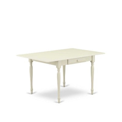 5-Piece Linen White Finish Solid Wood Top - Rectangular Dining Room Set (Seats-4)