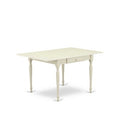 5-Piece Linen White Finish Solid Wood Top - Rectangular Dining Room Set (Seats-4)
