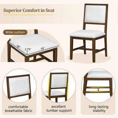 GDFStudio Mandy Farmhouse 5-Piece Extendable Dining Table Set with Upholstered Chairs