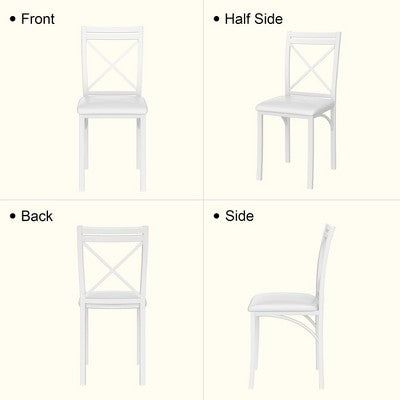 VECELO 5-Piece Dining Table Set for 4, Faux Marble Dinette with 4 Chairs for Kitchen, Small Space, Black/White
