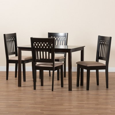 Baxton Studio Genesis Modern Fabric Wood Dining Set