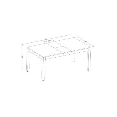 HomeStock 5-Pc Cappuccino Solid Wood Top - Dining Room Set - Seats 4