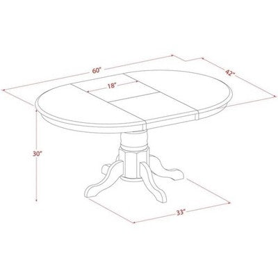 HomeStock Butterfly Leaf Dining Table Set Kitchen Dining Style 1