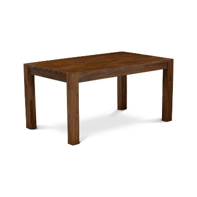 HomeStock Belmont 5-Pc Modern Dining Table Set- 4 Dining Chairs , Wood Dining Table - Grey Linen Fabric Seat , High Chair Back (Antique Walnut Finish)