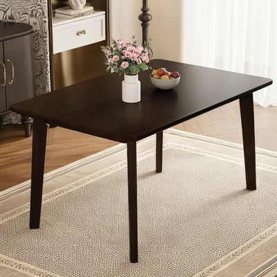 5-Piece Rustic Dining Set with Wood Table and 4 Upholstered Chairs in Espresso