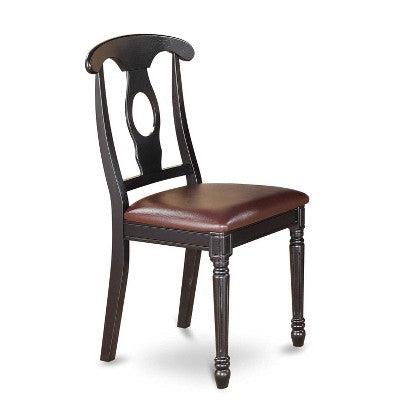 5-Piece Black Finish Solid Wood Top - Dining Room Set - Seats-4