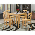 HomeStock Belmont Pub Table Set-Pub Table And Counter Height Chairs, Oak