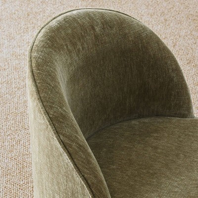 Dining Table Set for 6, Oval 79 Table and Chenille Fabric Armless Barrel Chairs with Casters, Perfect for Kitchens-Panipeachy