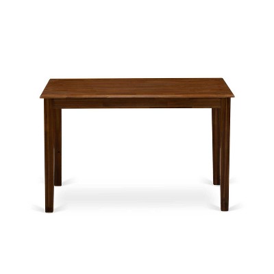 5-Piece Antique Walnut Finish Solid Wood Top - Rectangular Dining Room Set - Seats 4