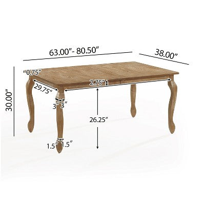 Christopher Knight Home Aubrietta 7-Piece Dining Set with Extendable Table and Upholstered Chairs, Linen/Natural