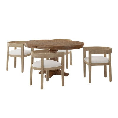Christopher Knight Home 5pc Hudson Fabric and Wood Dining Set Light