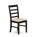 3-Piece Black and Cherry Finish Solid Wood Top - Round Dining Room Set - Seats-4