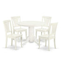Southwestern Dining Set 5Pc Round Table & Chairs - 42 Inch Table, Vertical Slatted Design