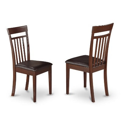 HomeStock 3-Piece Mahogany Finish Solid Wood Top Dining Table with 2 Chairs