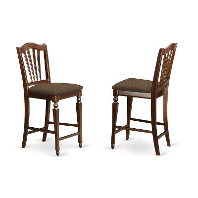 Cool Counter Height Dining Set - 5 Piece Table & Bar Stools - Modern Mahogany Finish