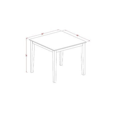 Modern 5Pc Dining Set - Square Table & 4 Chairs - Linen White Legs - Dark Shitake Fabric