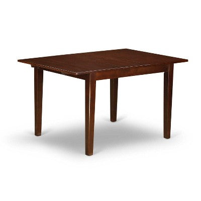 HomeStock 7-Piece Rectangle Mahogany Finish Solid Wood Top Dining Table with 6 Parson Chairs