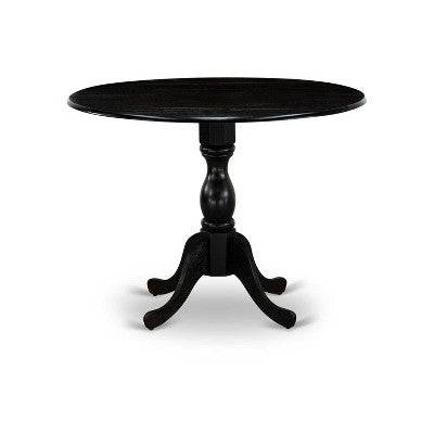 HomeStock 5-Piece Natural Oak Finish Solid Wood Top Dining table with 4 Chairs with Drop Leaf Lattice Back