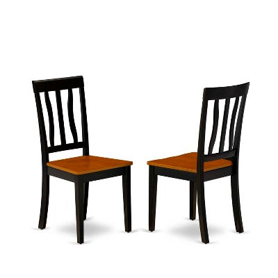 HomeStock 3-Piece Black Finish Rectangular Solid Wood Top With Butterfly Leaf Dining Table Set