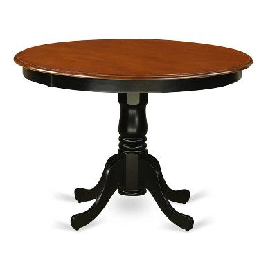 HomeStock 3-Pc Black and Cherry Finish Solid Wood Top - Round Dining Room Set - Seats 4