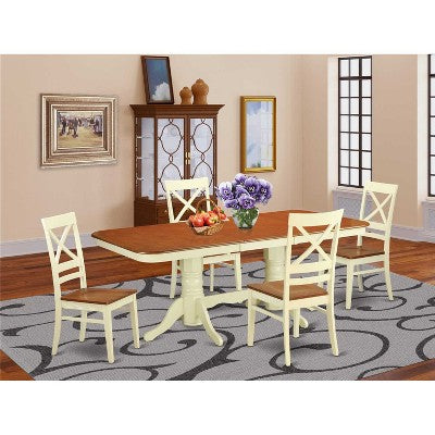 Dining Table Set with Chairs - Kitchen Table Set for 6-8 People - Modern Farmhouse Style