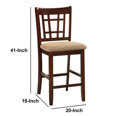 GDFStudio Hudson Contemporary 5-Piece Wood Counter Height Round Dining Table with Leaf and 4 Upholstered Chairs