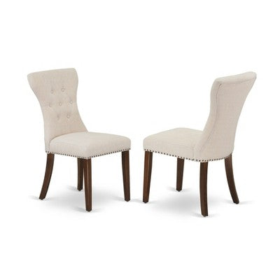 HomeStock Belmont 3-Pc Dinette Set - 2 Parson Dining Chairs and 1 Dining Room Table (Mahogany Finish)
