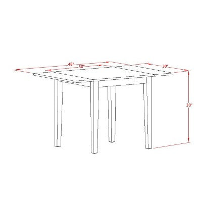 3-Piece Linen White Finish Solid Wood Top Dining Table Set