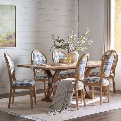 Christopher Knight Home Derring 7 Pieces French Country Upholstered Wood Expandable Dining Set
